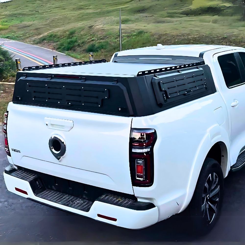 Short Heavy Duty Galvanised Steel Canopy fits Great Wall Motors GWM Cannon 2020 - 2023 Dual Cab Tradie Black Low Rider Profile for Roof Rop Tents 
