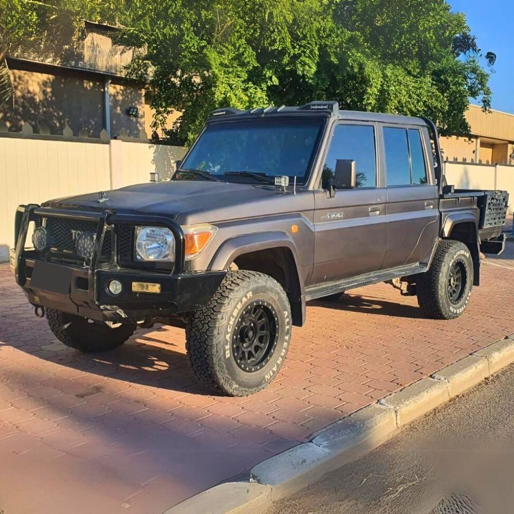 OEM Style Black Fender Flares Suit Landcruiser 79 Series Dual Cab 2007 - 2023 Guard Smooth Finish ABS Plastic