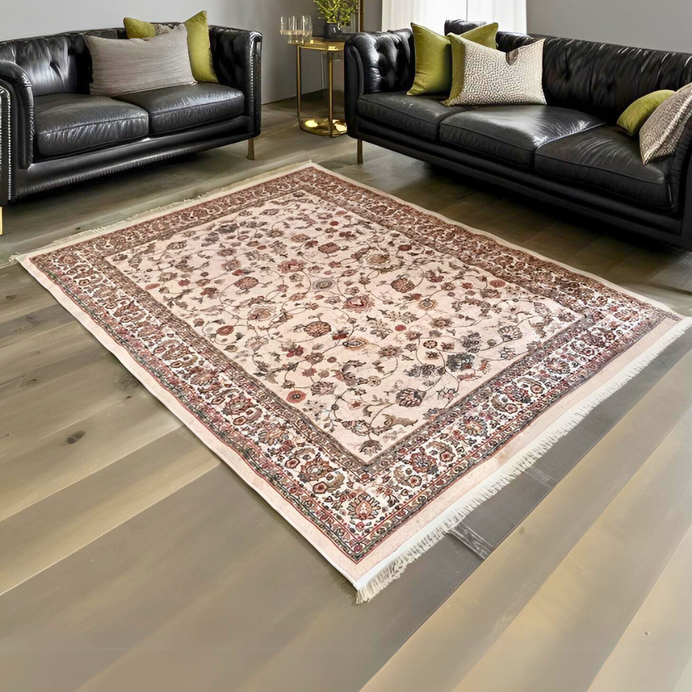 130x190 CM Beige Vita Turkish Floor Carpet Rugs Modern Carpet Rug Large Bedroom Living Room Anti-Slip [Carpet Size: 130 x 190 cm]