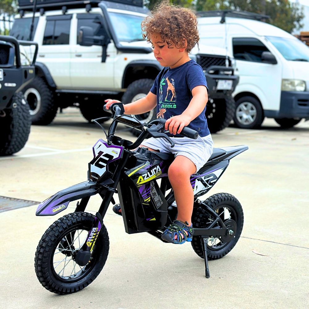 Kids Electric 300W Dirtbike Dirt Bike Ride On Motorcycle Motorbike Off Road Child Purple 