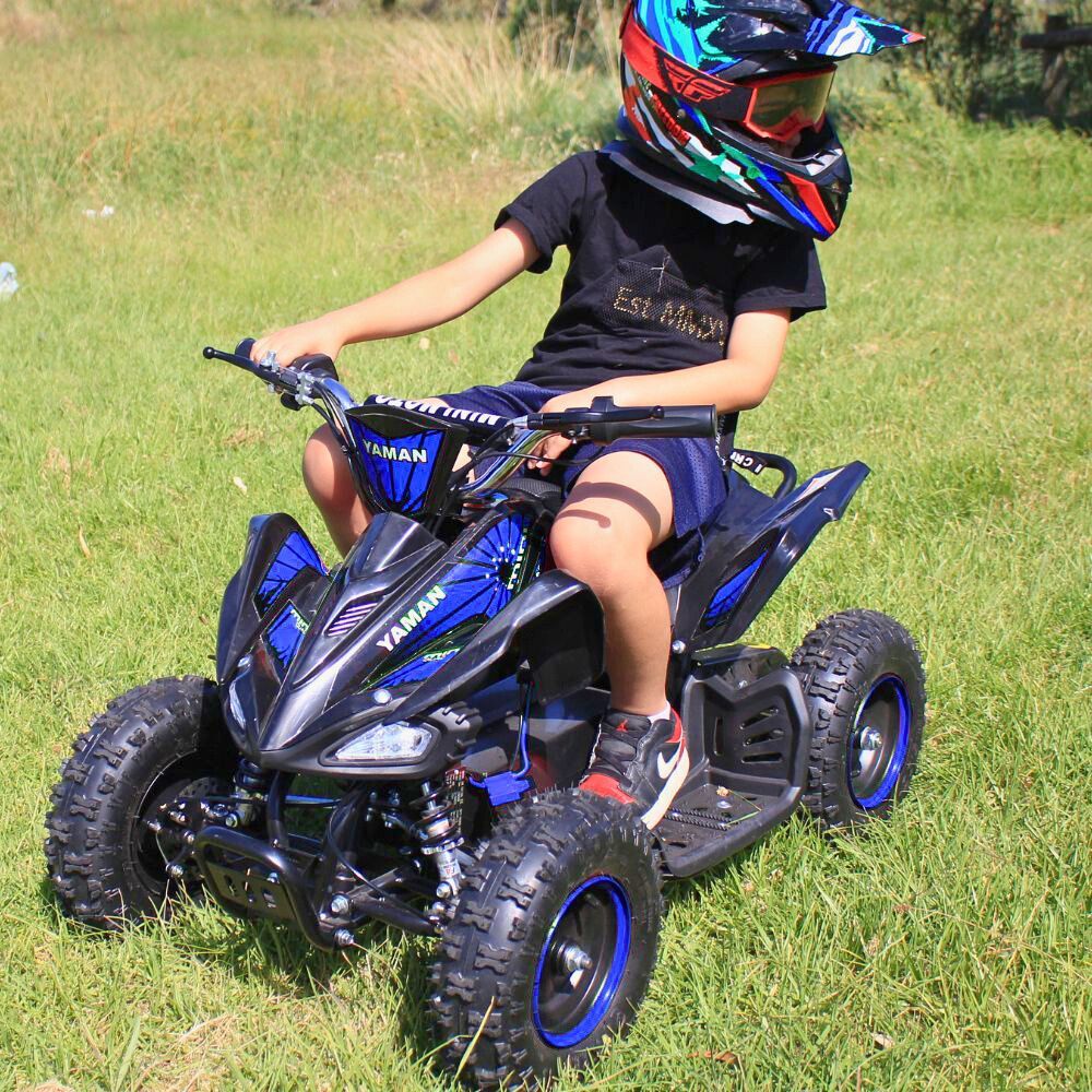 Kids Electric Quad Dirt Bike 36v 1000W Ride on Car ATV Blue Black Off Road Outdoor 4 wheeler