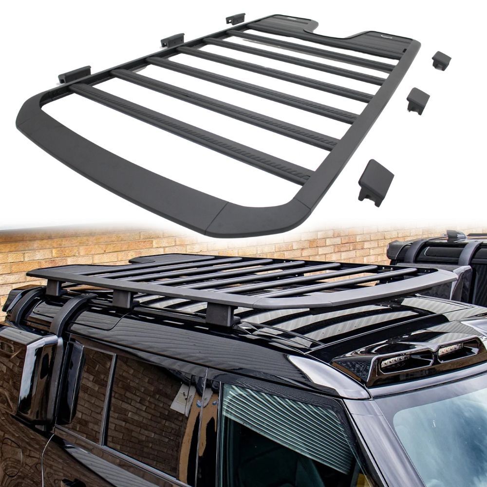 Premium Aluminium OEM Style Flat Roof Rack Platform Black fits Land Rover Defender L663 110 2020 Onwards Low Profile 218cm x 124cm