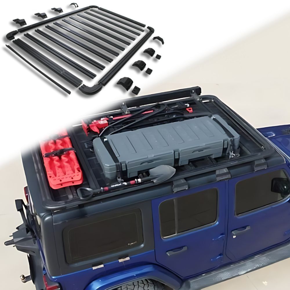 Premium Full length Roof Rack fits Jeep JK Wrangler 4 door Aluminium 220 x 140cm Flat Platform Steel Low Profile