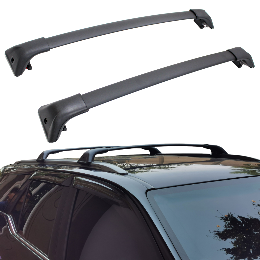 2 x Premium Aluminium Black Roof Cross Bars Suits Pajero Sport 2015 - 2023 With Flush Rails Luggage Carrier