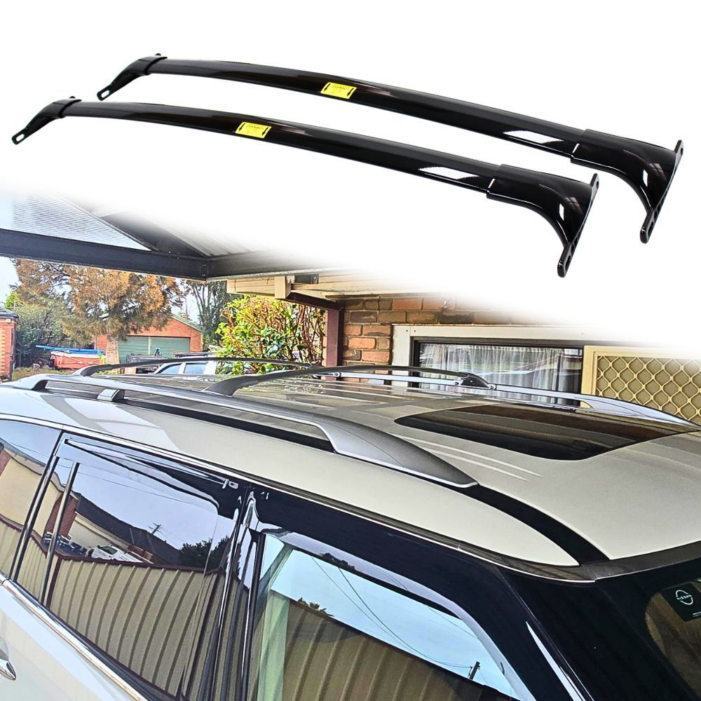 2 x Premium Aluminium Black Roof Cross Bars Suits Nissan Patrol Y62 with Roof Rails Luggage Carrier