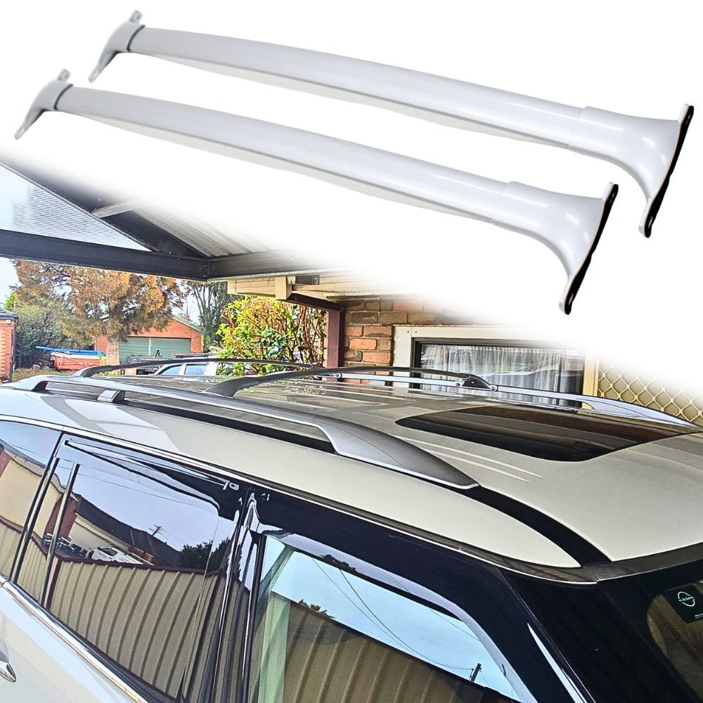 2 x Premium Aluminium Silver Roof Cross Bars Suits Nissan Patrol Y62 with Roof Rails Luggage Carrier