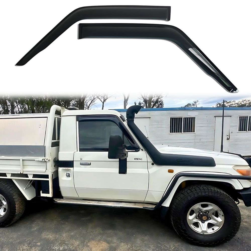 Weather Shields Fits Toyota LandCruiser 79 Series Single Cab Window Visors Weathershields 2007 Onwards