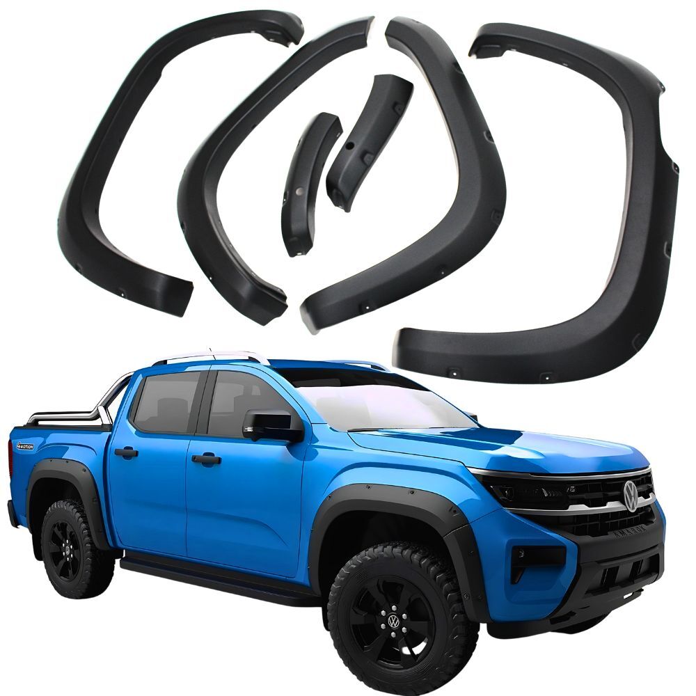 Pocket Style Matte Black Fender Flares with Sensor hole Suits Amarok 2023 Onwards Next Gen Dual Cab