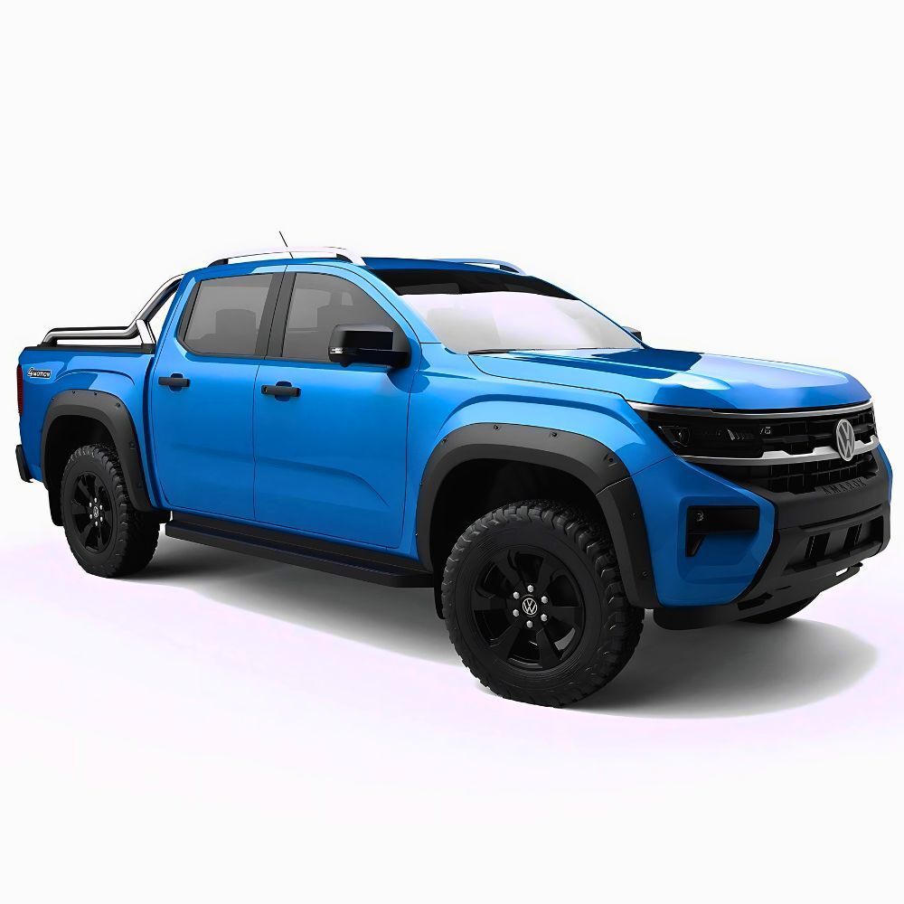 Pocket Style Matte Black Fender Flares Suits Amarok Next Gen 2023 Onwards Dual Cab