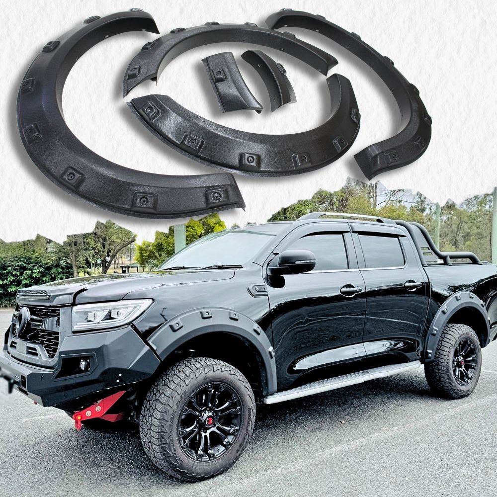 Raised Pocket Style Textured Fender Flares Suits Great Wall Motors GWM Cannon 2020 - 2023 Guard