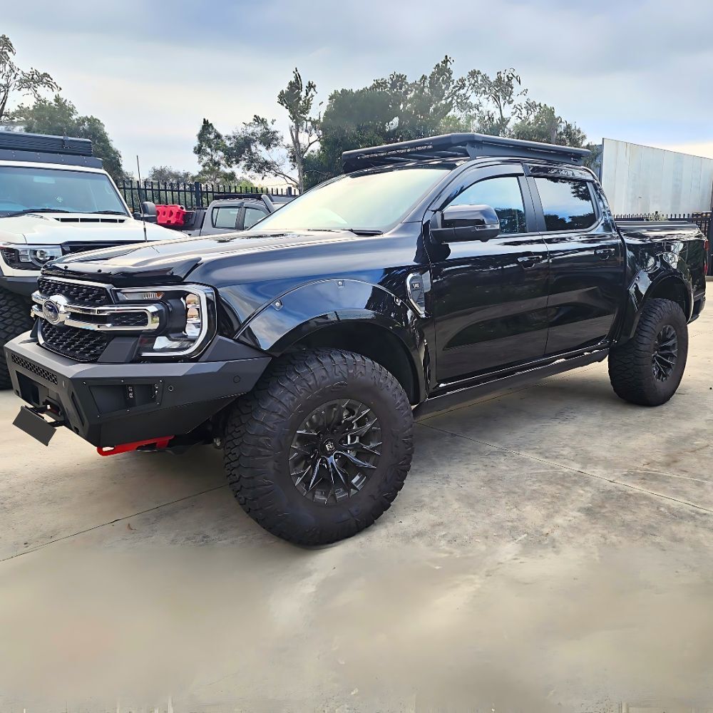 Pocket Style Gloss Black With Sensor Fender Flares Suits Ford Ranger Next Gen 2022 + Wildtrak Dual Cab