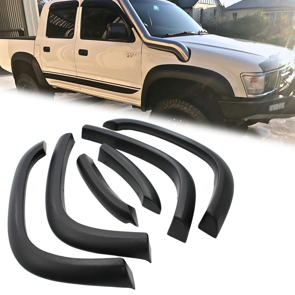 OEM Style Textured Black Fender Flares Suits Hilux 1998 - 2005 Guard Fenders Dual Cab