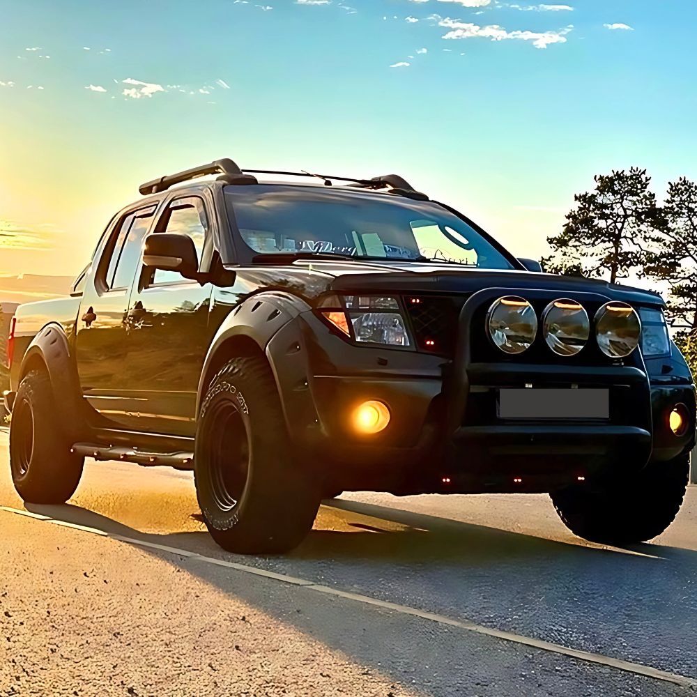 Slimline Jungle Fender Flares Fits Nissan Navara D40 2005 - 2015  ST ST-X Thai Build dual cab models Flare Fenders Guards Black Textured