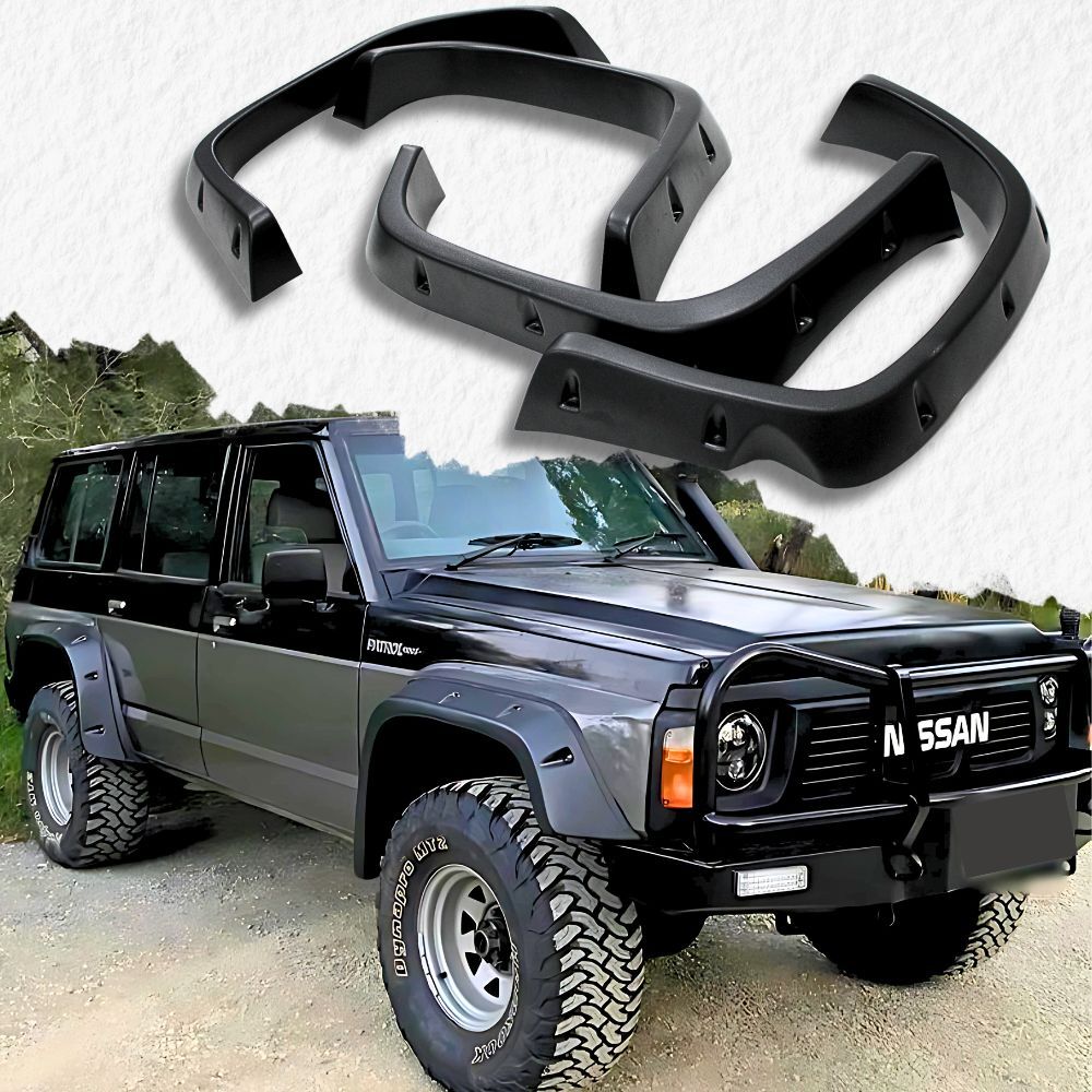 Cobra 4x4 Jungle Fender Flares suits Nissan Patrol GQ Y60 Textured Black 3mm Thick ABS Guards Maverick