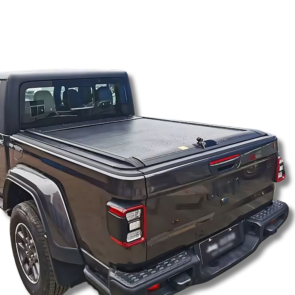 Retractable Roller Shutter fits Jeep JT Gladiator Tub Manual Tonneau Roll Cover Black Aluminium Dual Cab