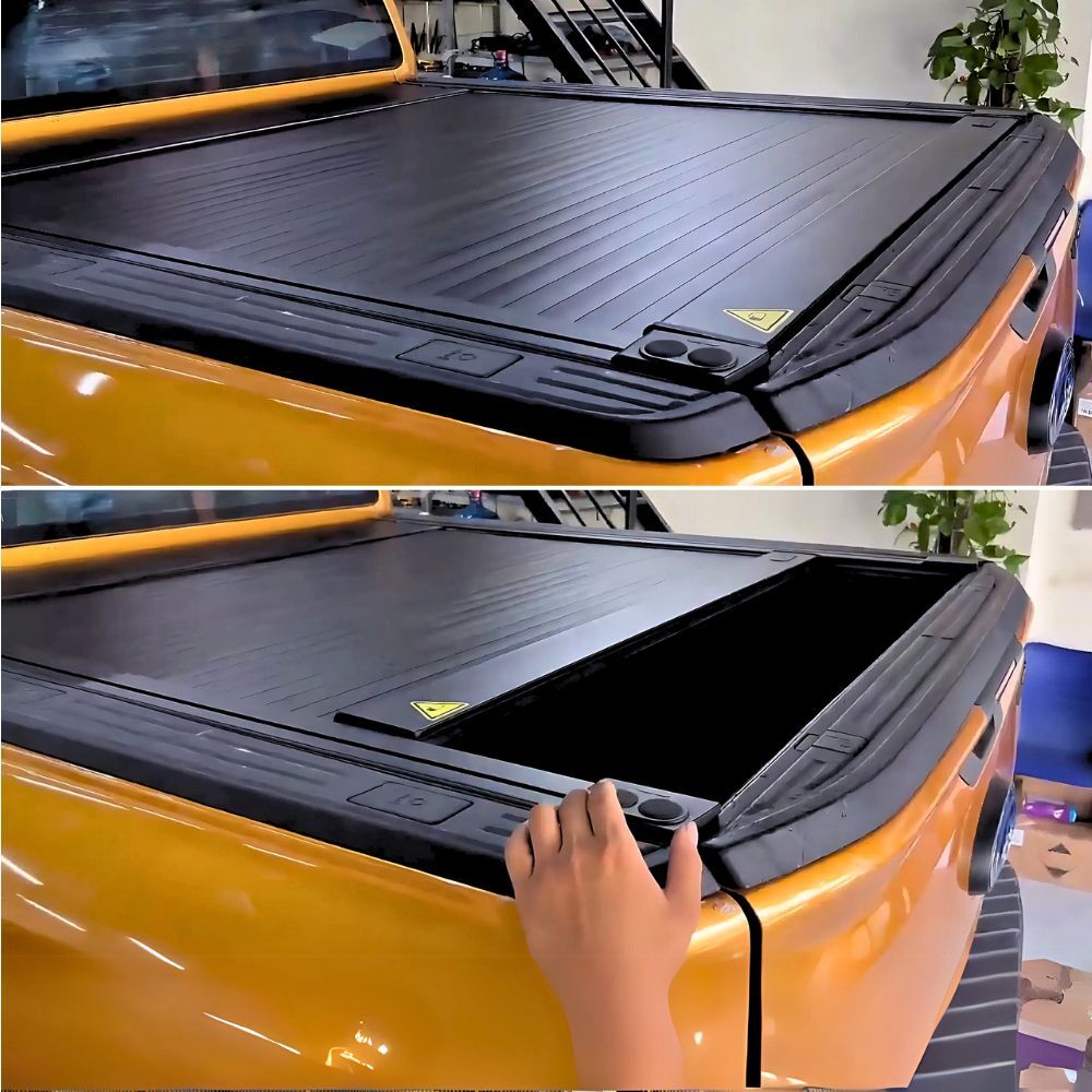 Electric Retractable Under Rail Roller Shutter fits Ford Ranger Next Gen  2022 + MY22 Tub Tonneau Roll Cover Black Lid