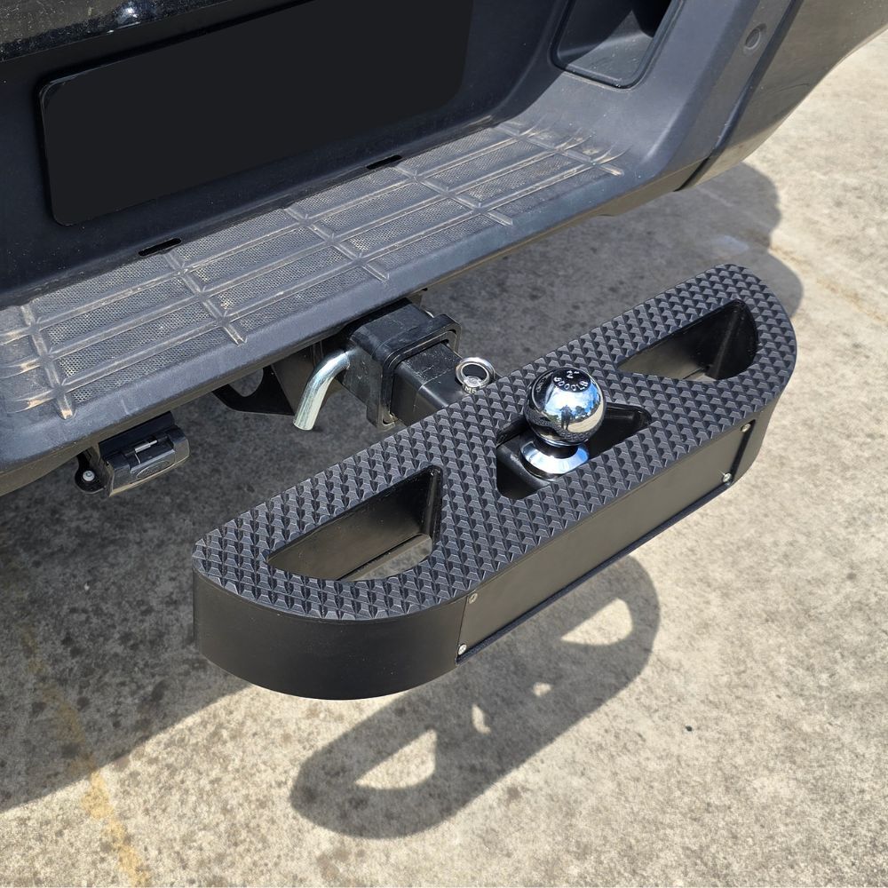 Detachable Rear Tow Hitch Step up Removable Universal Suits 2 inch Receiver Platform 4x4 Tub Black Steel 