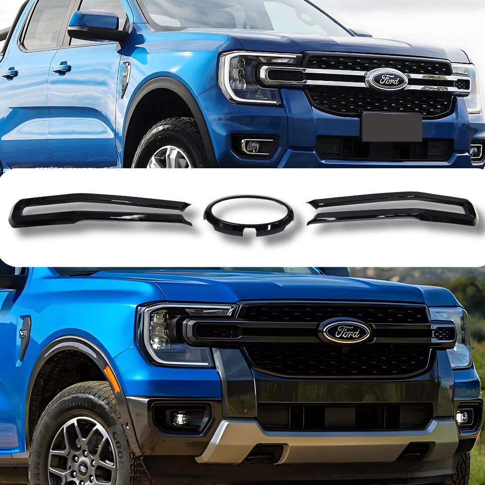 Front Grill Trim Cover Fits Ford Ranger Next Gen 2022 Onwards Gloss Black Grille Trims