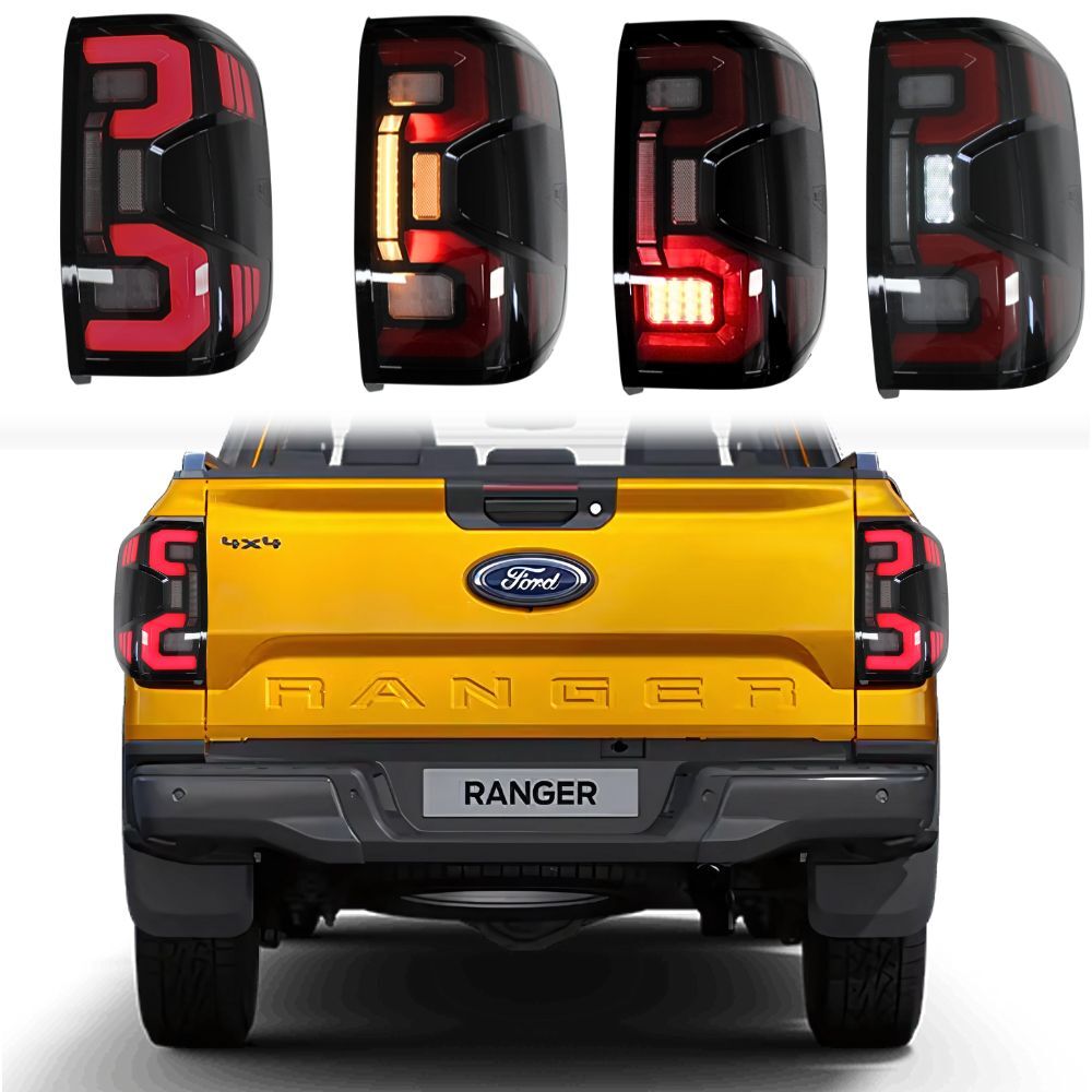 Smoked V2 Black LED Sequential Tail Lights Fit Ranger Next Gen 2022 XL XLT XLS Models