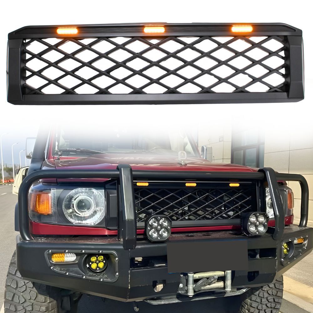 Front LED Matte Black V3 Mesh Grill  Suits Landcruiser 70 76 78 79 Series 2007 - 2021