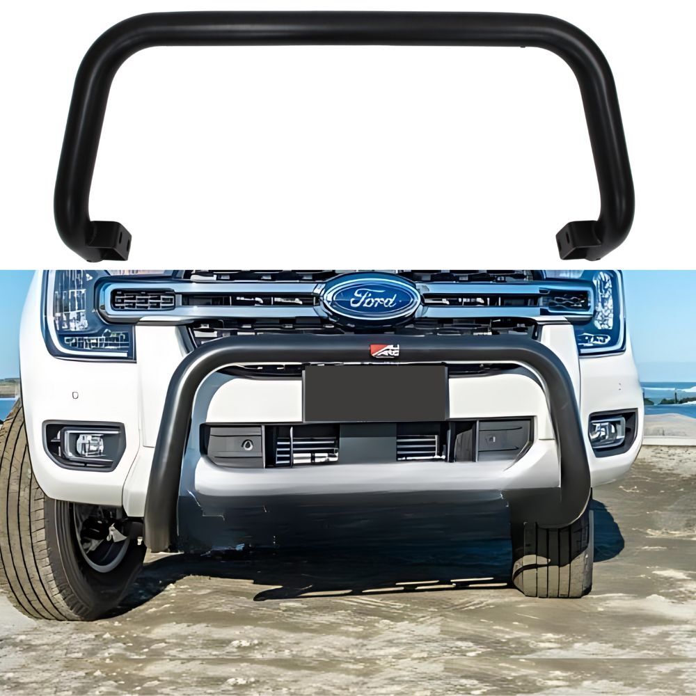 Black Stainless Steel Nudge Bar suits Amarok 2023 Onwards Front Grill Bull Bumper Guard OEM Style