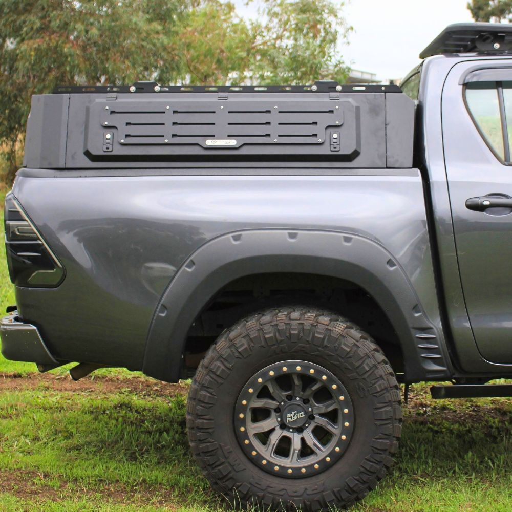 Short Heavy Duty Galvanised Steel Canopy fits Holden Colorado 2012 - 2020 Dual Cab Tradie Black Low Rider Profile for Roof Rop Tents 