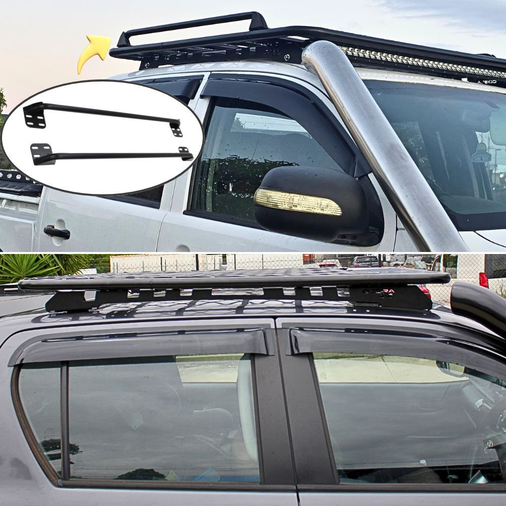 Aluminium Flat Mesh Roof Rack With Removeable Side Rails Suits Isuzu Dmax 2012 - 2020 D-max Platform Brackets Black Powder Coated