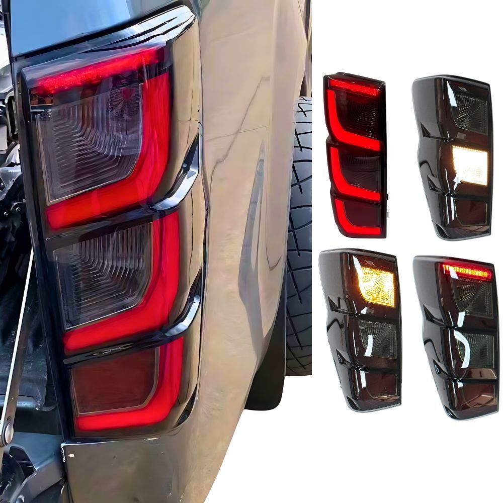 Triple Lens LED Smoked Tail Lights for Isuzu Dmax D-Max RG 08/2020 Onwards Taillights Pair
