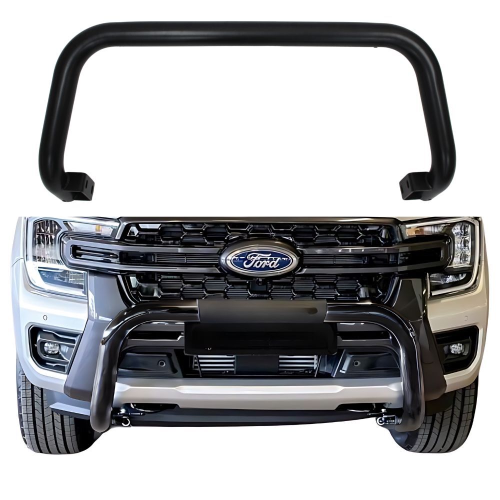 Black Stainless Steel Nudge Bar suits Ford Everest 2022 Onwards Front Grill Bull Bumper Guard OEM Style