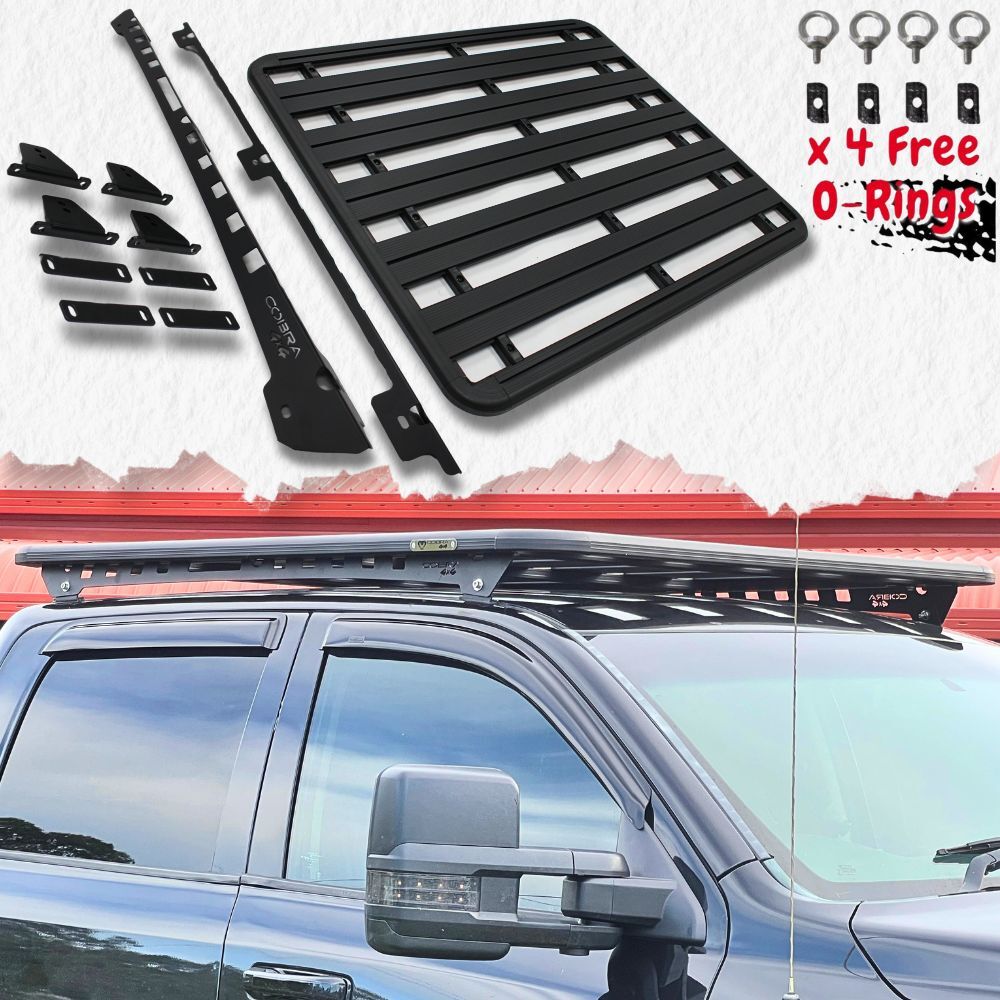 Cobra 4x4 Flat Roof Rack Aluminium Fits Ford F-150 250 350 2015 Onwards F150 Platform Steel Brackets