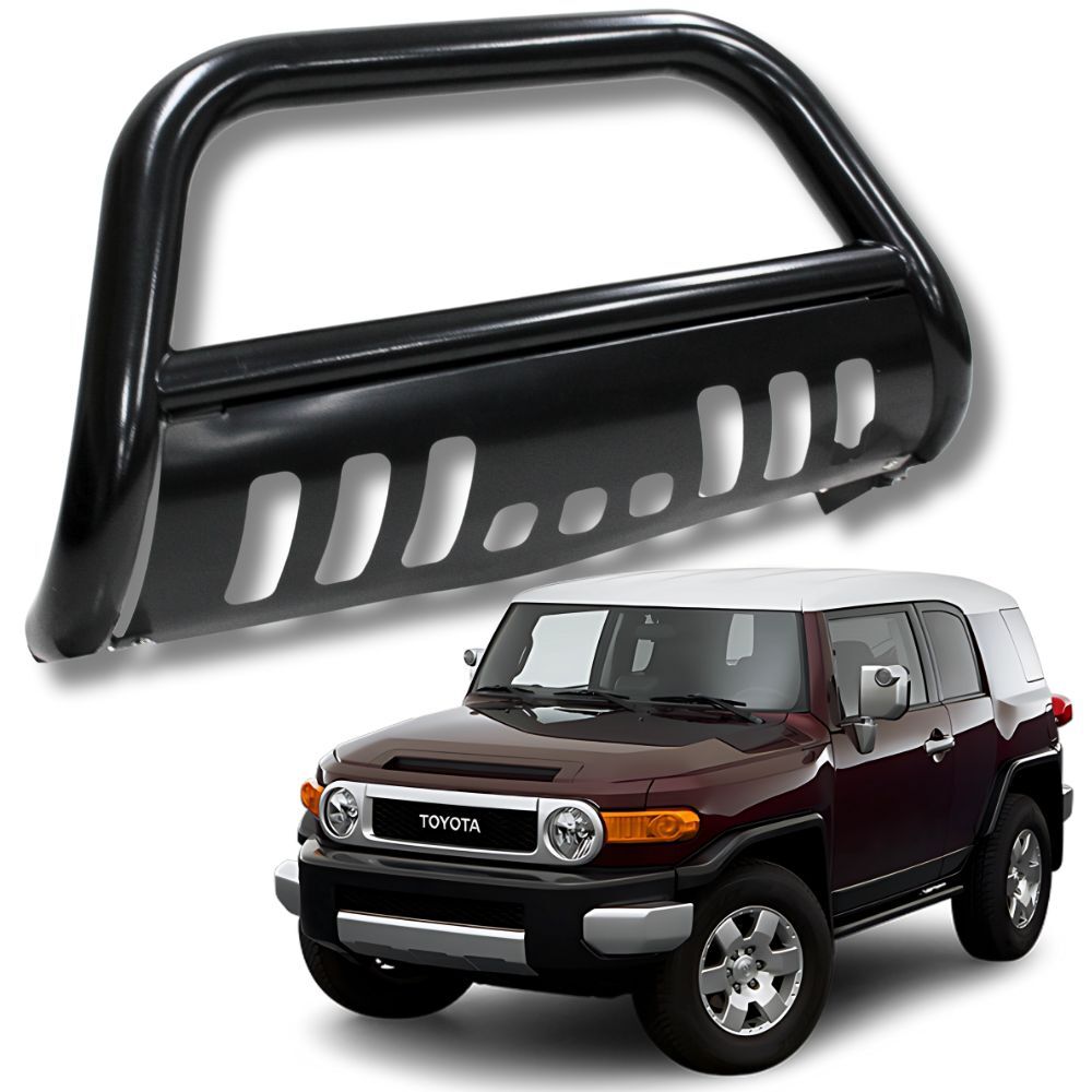 OEM Style Black Stainless Steel Nudge Bar suits FJ Cruiser 2007 -2016 Bull Front Bumper Guard