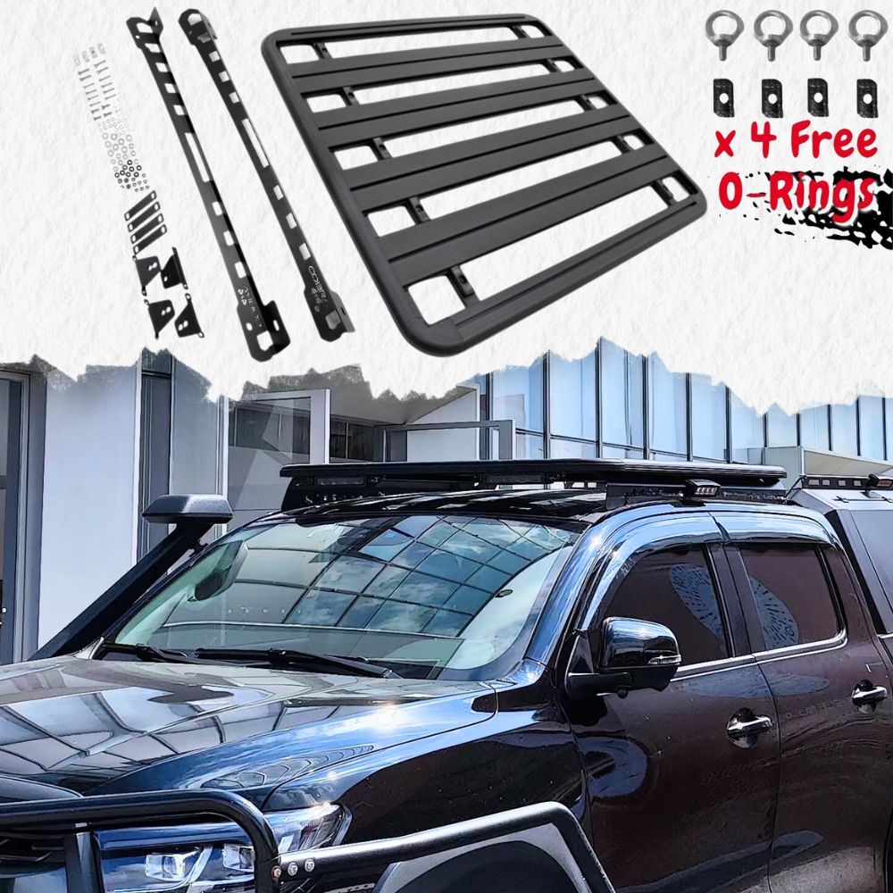 Cobra 4x4 Flat Roof Rack Aluminium Fits Great Wall Motor GWM Cannon Alpha 2024 Onwards Platform Steel Brackets