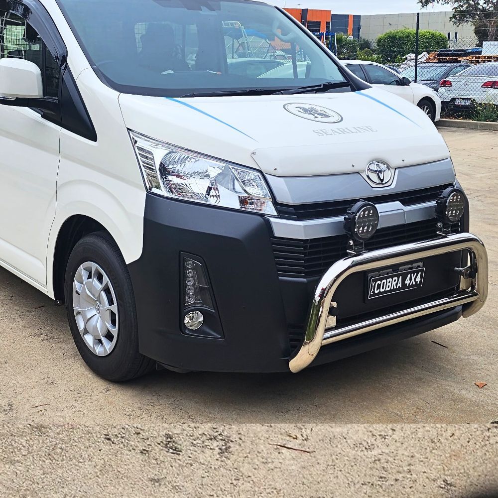 Chrome Stainless Steel Polished Silver Nudge Bar Bull Front Suits Hiace 2019 onwards SLWB LWB Protection Grille guard