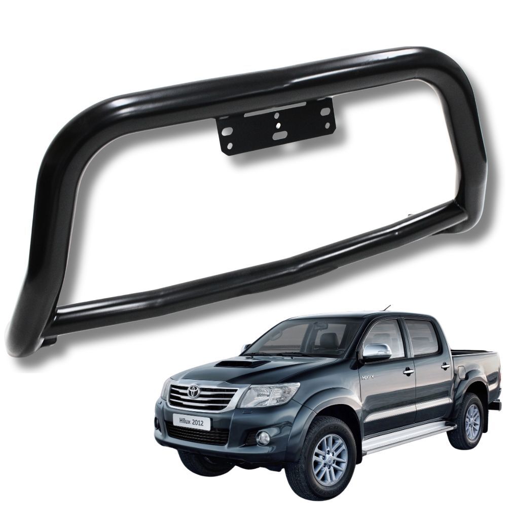 OEM Style Black Stainless Steel Nudge Bar suits Hilux 2012 - 2015 Bull Front Bumper Guard