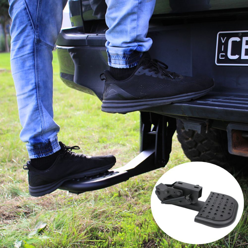 Rear Steel Retractable Step Suits Hilux N80 2015 - 2024 Foldable T step Tailgate