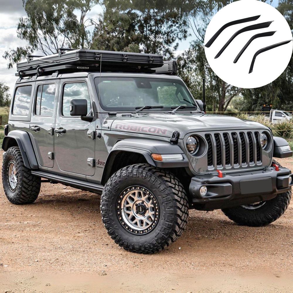 Fender Flare Extensions Trim x 4 Suits Jeep Wrangler JL 2018 Onwards Mud Guard ABS