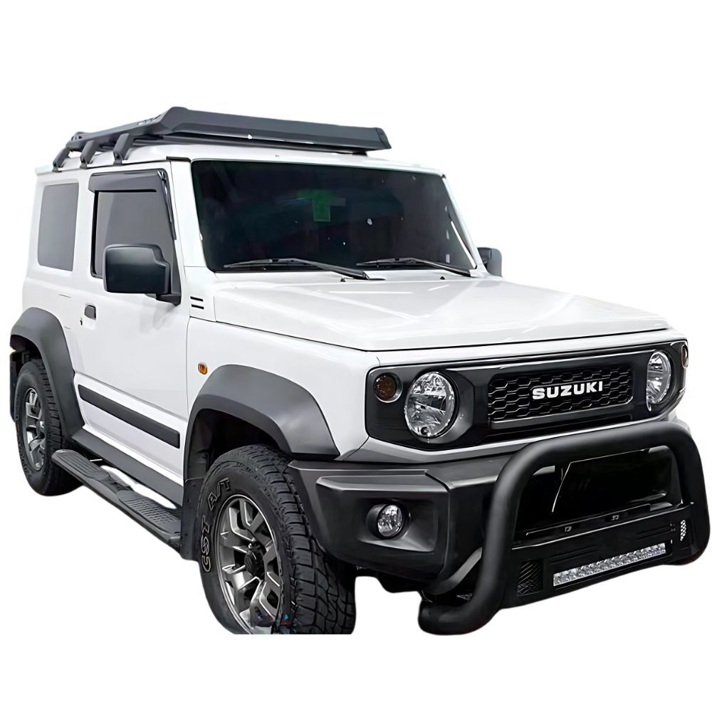 Black Stainless Steel Nudge Bar suits Suzuki Jimny 2018 Onwards Bull Front Bumper Guard OEM Style 2 and 4 door