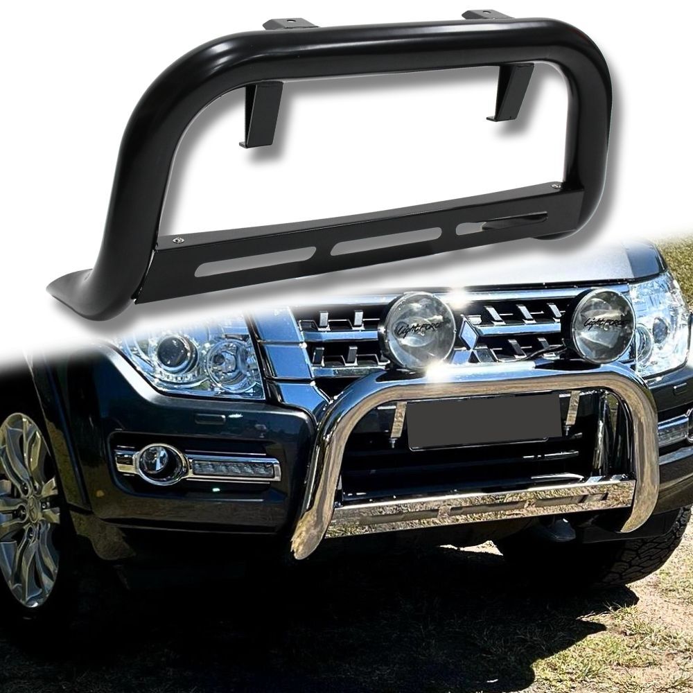 OEM Style Stainless Steel Nudge Bar suits Mitsubishi Pajero V93/97 2007 Onwards Bull Front Bumper Guard