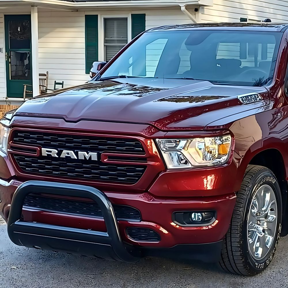 OEM Style Black Stainless Steel Nudge Bar suits RAM 1500 06/2019 Onwards Bull Front Bumper Guard