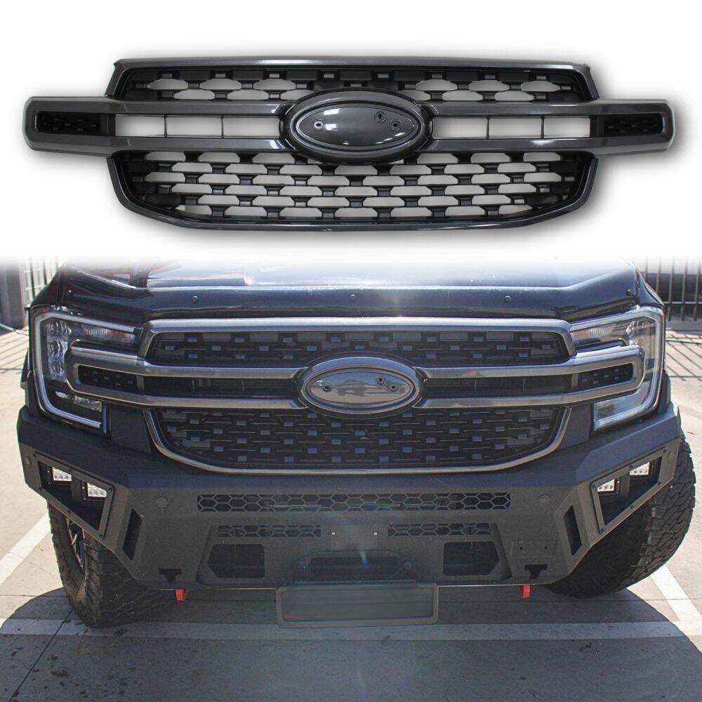 Front Grey OEM Style Grille Suits Ford Ranger Next Gen XL XLS XLT 2022 Onwards Grill Gray Charcoal Graphite