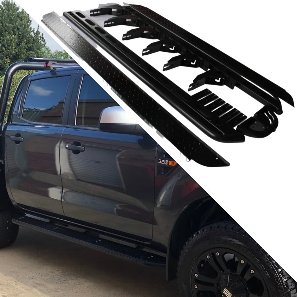 Heavy Duty Cobra 4x4 Rock Sliders + Brush bar fits Ranger Next Gen Dual Cab 2022 Onwards Side Steps[Type: Rock Sliders & Brush bar]