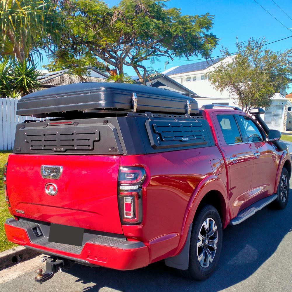 Short Heavy Duty Galvanised Steel Canopy fits Triton MN 2009 - 2014 Dual Cab Tradie Black Low Rider Profile for Roof Top Tents