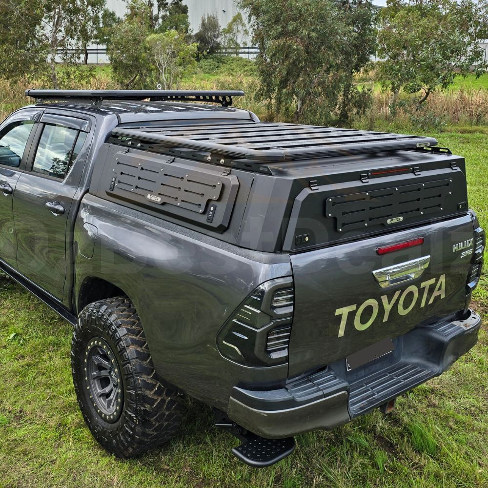 Short Heavy Duty Galvanised Steel Canopy fits Triton MQ MR 2015 - 2022 Dual Cab Tradie Black Low Rider Profile for Roof Top Tents