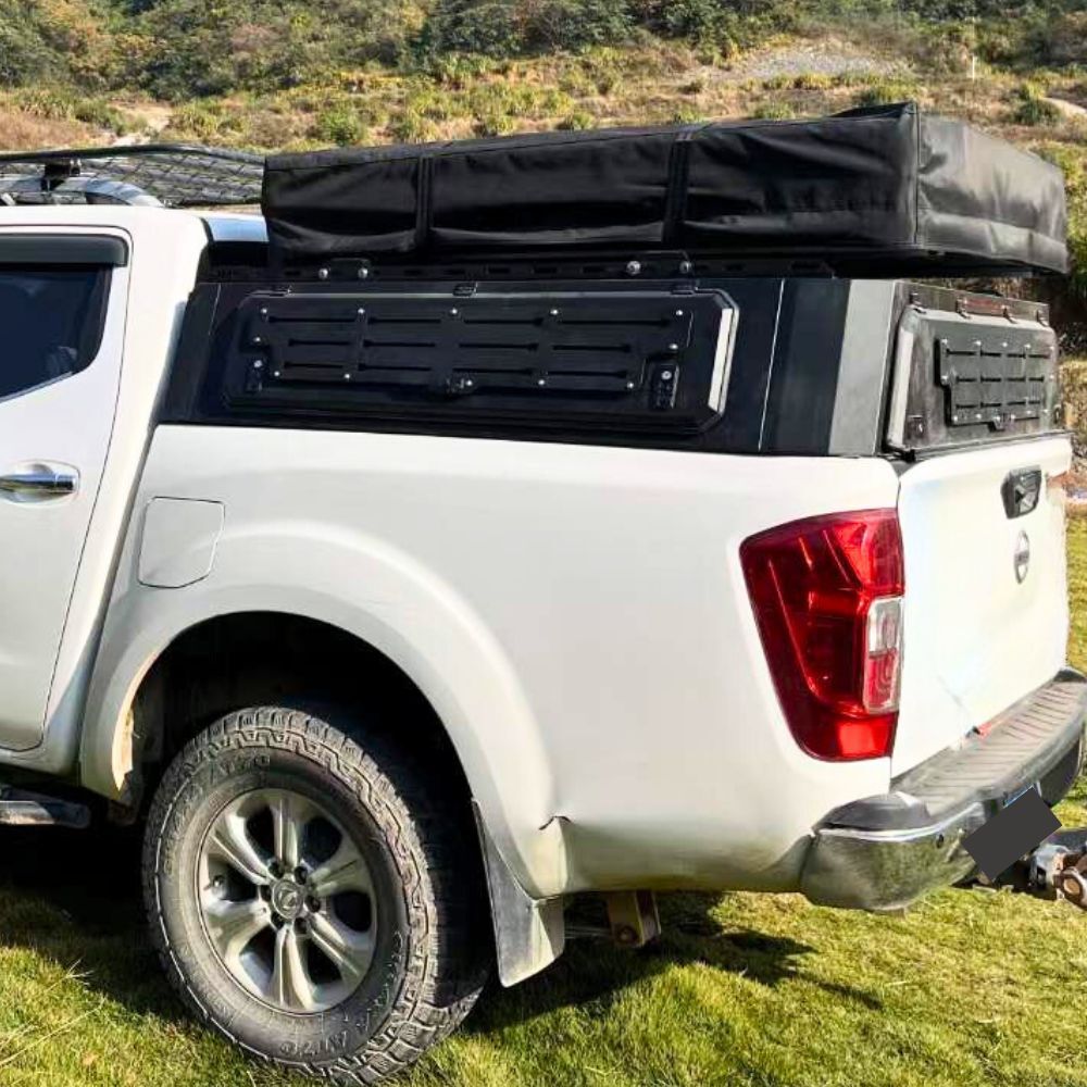 Short Heavy Duty Galvanised Steel Canopy fits Mitsubishi Triton MV 2024 Onwards Tradie Black Low Rider Profile for Roof Rop Tents