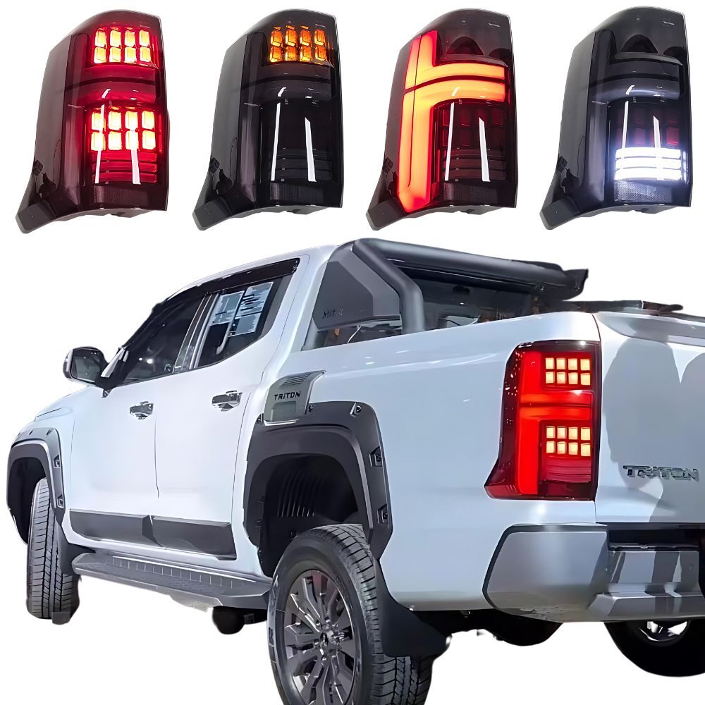 Smoked Black LED Tail Lights Sequential for Mitsubishi Triton MV 2024 Onwards Taillights Pair