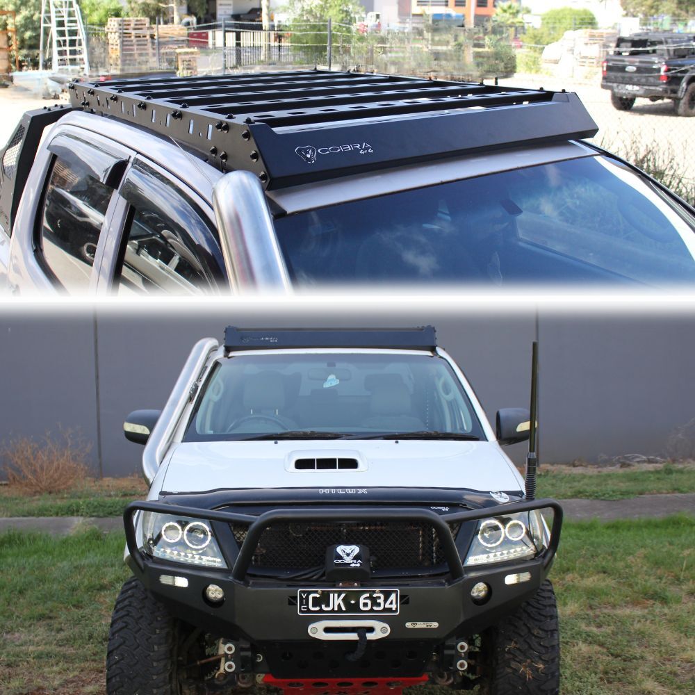 Cobra 4x4 Dynamic Steel Roof Rack Suits Hilux Dual Cab 2005 - 2014 N70 Low Profile Platform Full Length